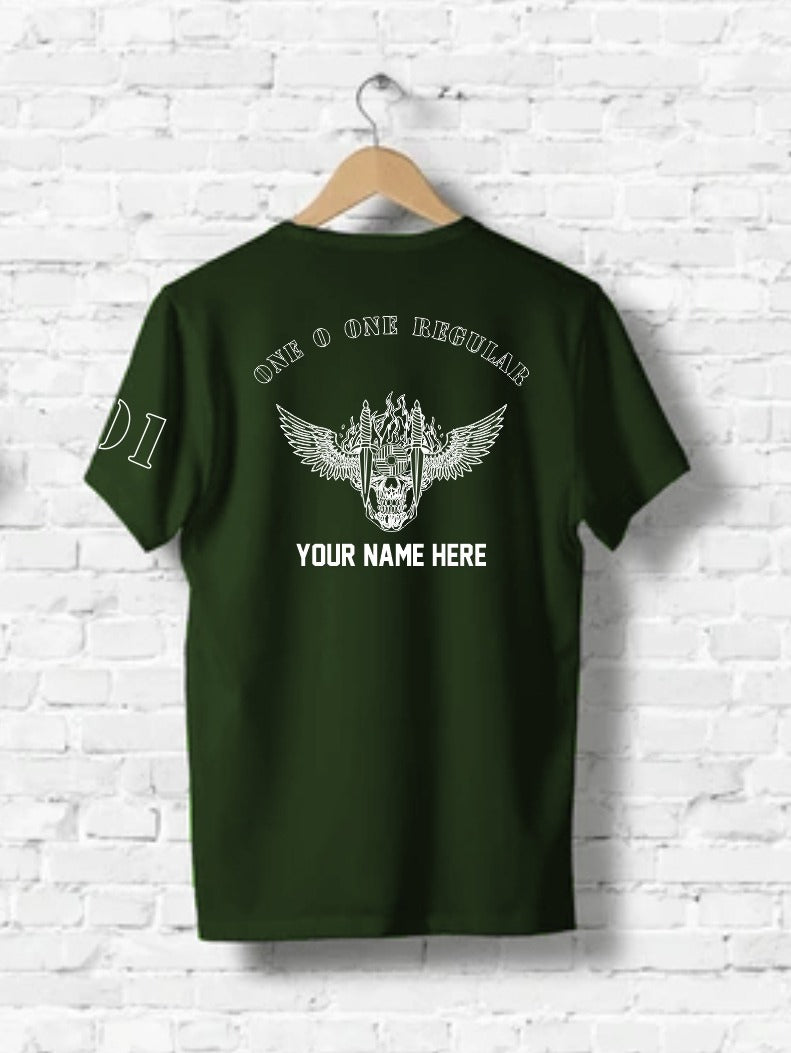 Cotton Round Neck 180 GSM Mono-Color with Customised Name